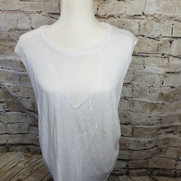 Olivaceous Sheer Sleeveless Knit Tank - Picture 4 of 6